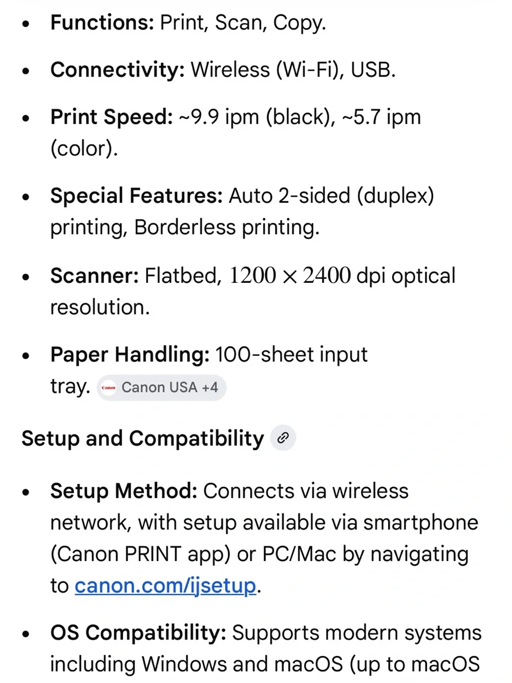 Canon wireless inkjet